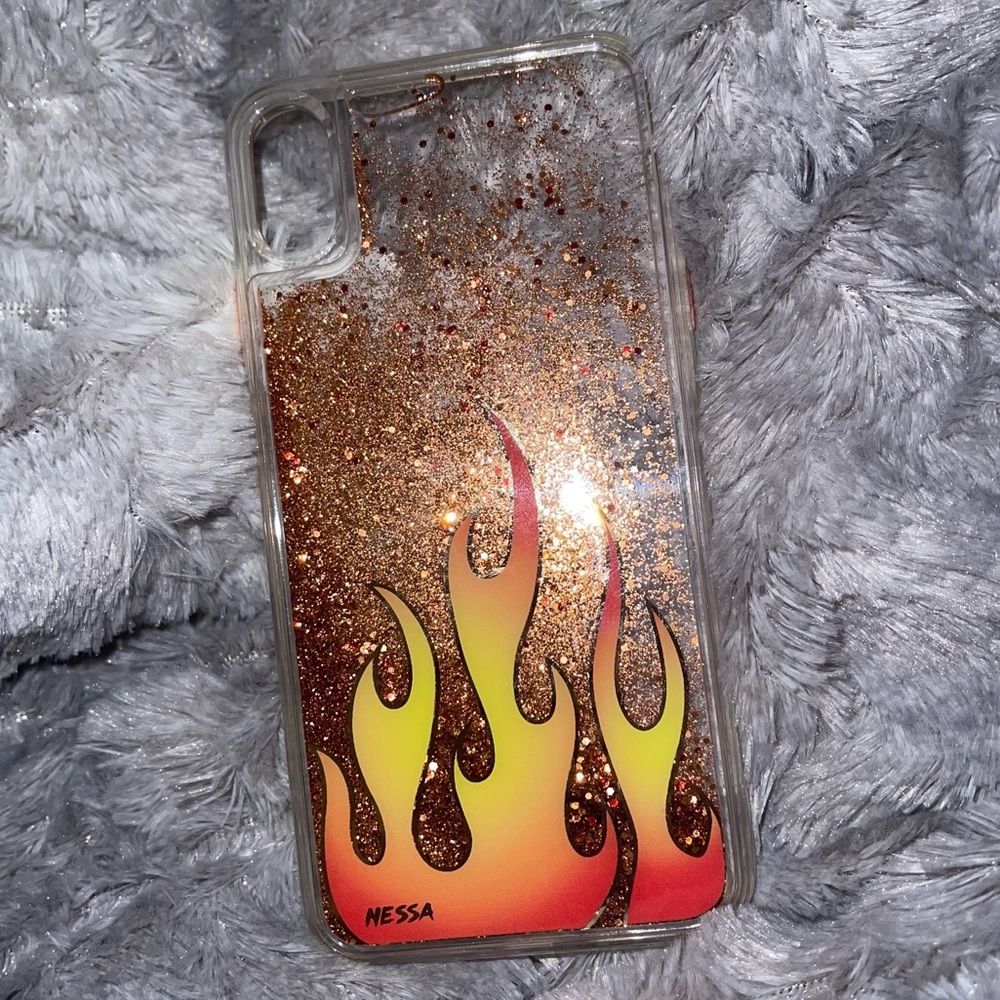 Velvet Caviar Glitter Flames iPhone XS Max Case by Nessa